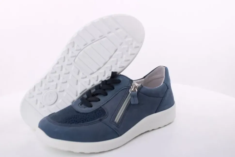 ACO Damen Sneaker Halbschuh K- Weite Wechselfußbett beige blau S14 1420/11614