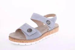 Aco Sandalette Mia 24 Leder Klettverschluss Wechselfußbett  blau S13  545/8194