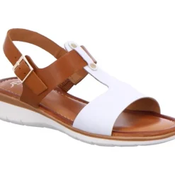 ara Sandale Kreta weiß-cognac 1223610-06
