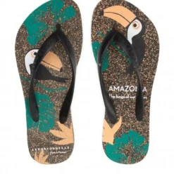 ASPORTUGUESAS Zehentrenner FlipFlop schwarz Papagei P018116005