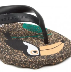 ASPORTUGUESAS Zehentrenner FlipFlop schwarz Papagei  P018116005