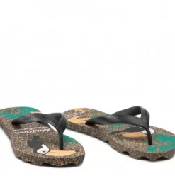 ASPORTUGUESAS Zehentrenner FlipFlop schwarz Papagei  P018116005