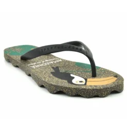 ASPORTUGUESAS Zehentrenner FlipFlop schwarz Papagei  P018116005