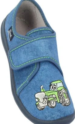 Beck Hausschuh Jungen Traktor blau 3005/34