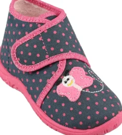 Beck Hausschuh Mädchen Schmetterling blau rosa 676/05