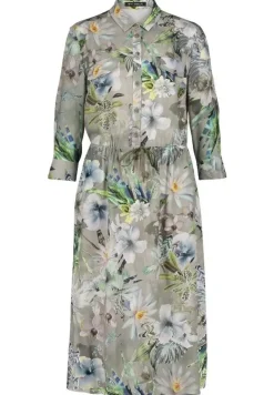 Betty Barclay Hemdblusenkleid 3/4 Arm  Midi- Länge grün blau S12  11581066