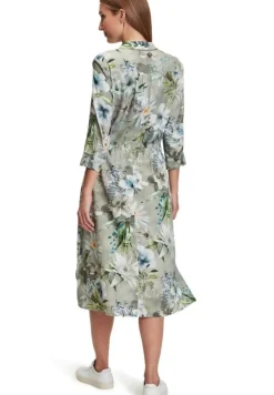 Betty Barclay Hemdblusenkleid 3/4 Arm  Midi- Länge grün blau S12  11581066