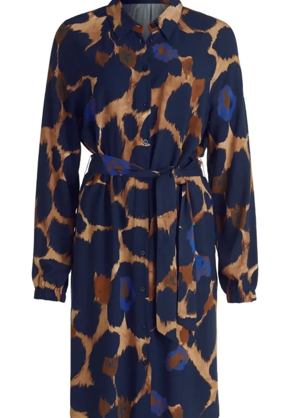 Betty Barclay Hemdblusenkleid Allover- Print Bindegürtel blau S23 14242212