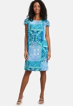 Betty Barclay Kleid Chiffon blau Knieumspielend S14 15782589