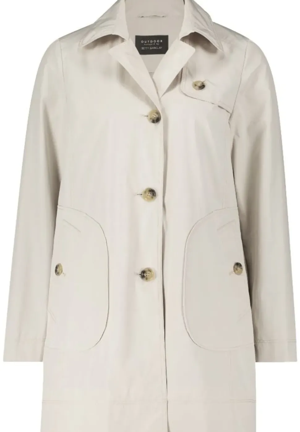 Betty Barclay Kurzmantel Reverskragen aufgesetzte Taschen beige, blau S14 76152036