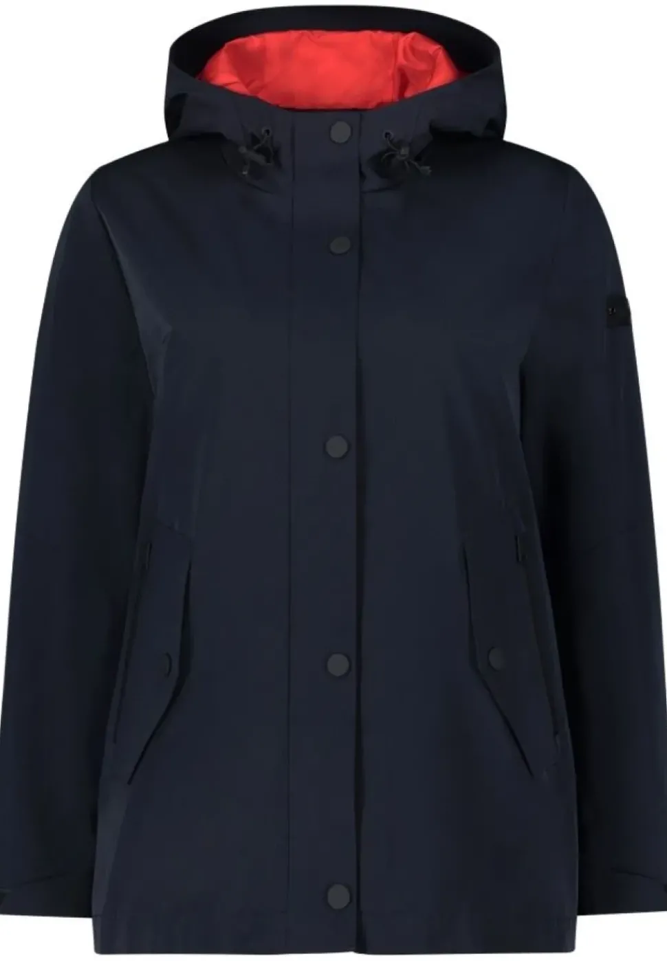 Betty Barclay Outdoorjacke Funktionsjacke Kapuze 2 Wege Reißverschluss A- Linie blau S14 76111821