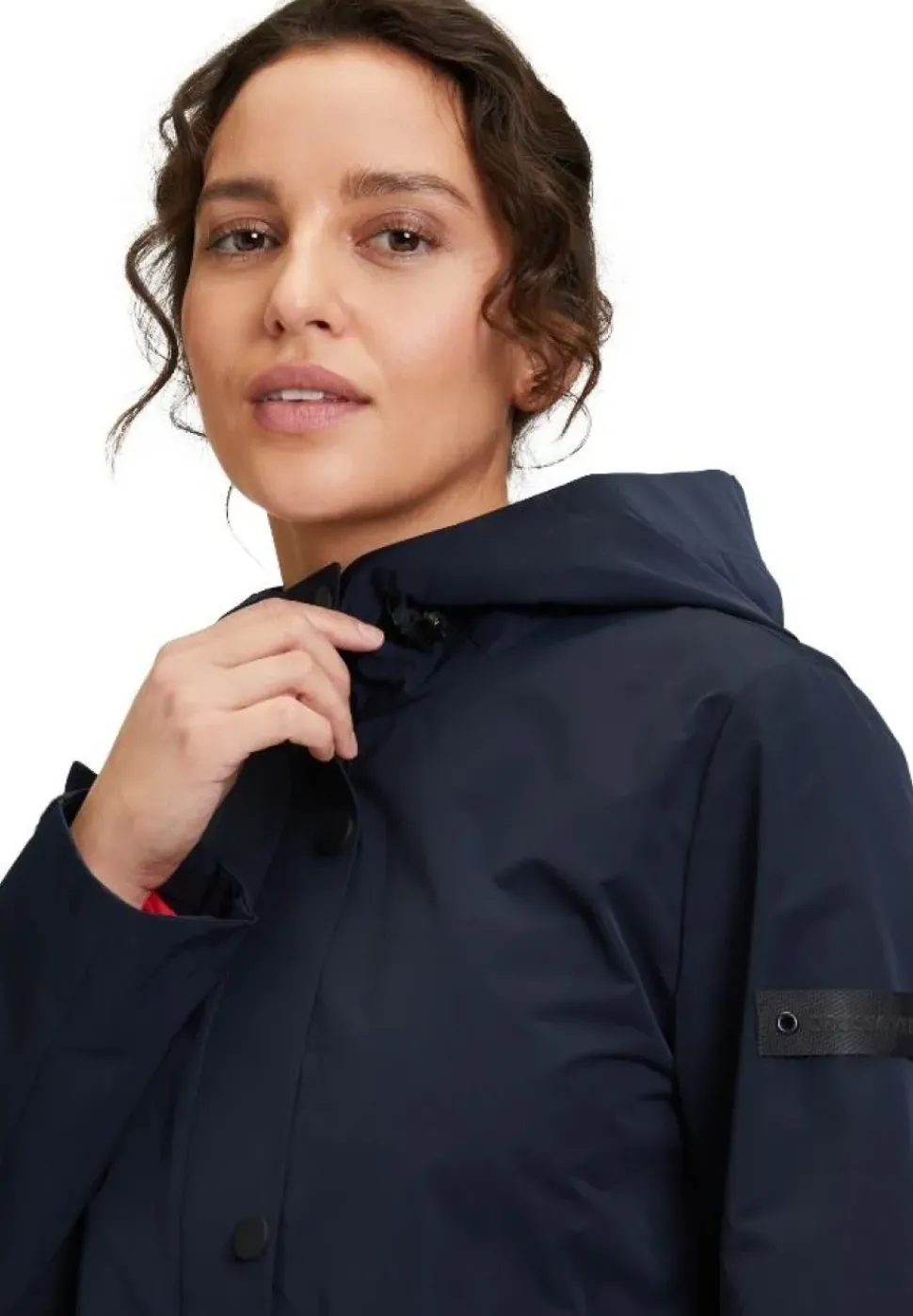 Betty Barclay Outdoorjacke Funktionsjacke Kapuze 2 Wege Reißverschluss A- Linie blau S14 76111821