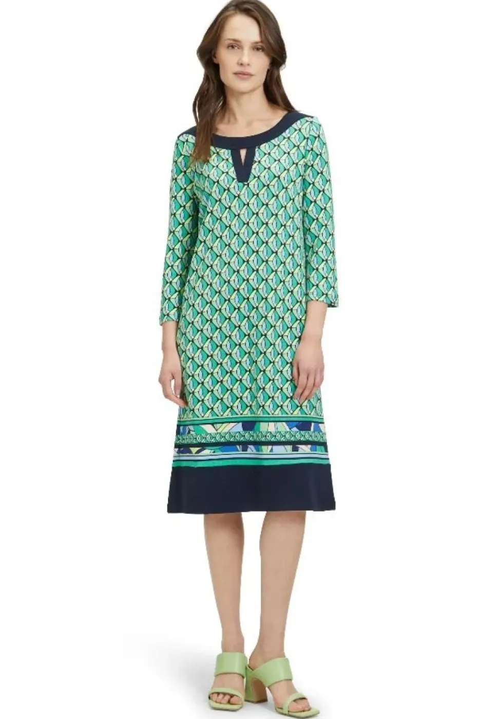 Betty Barclay Shirtkleid 3/4 Arm U- Boot Ausschnitt grün S14 15342531