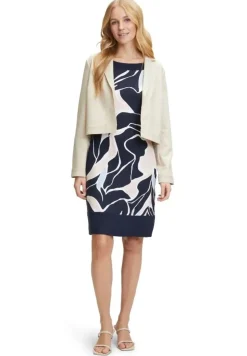Betty Barclay Shirtkleid 3/4 Arm U- Boot Ausschnitt Nahttaschen blau S14 15402065