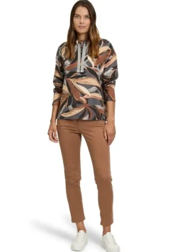 Betty Barclay Sweatshirt Blumenpattern Stehkragen GAU/BRAUN 21782802