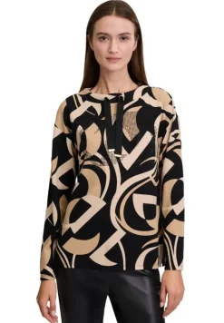 Betty Barclay Sweatshirt Stehkragen SCHWARZ/BEIGE PATTERN 23551066