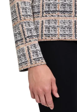 Betty Barclay Sweatshirt Turtleneck Kragen GRAU/BEIGE KARIERT 21802878