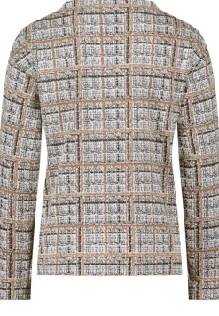 Betty Barclay Sweatshirt Turtleneck Kragen GRAU/BEIGE KARIERT 21802878