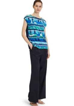 Betty Barclay T - Shirt Rundhals gemustert blau S14 20812218