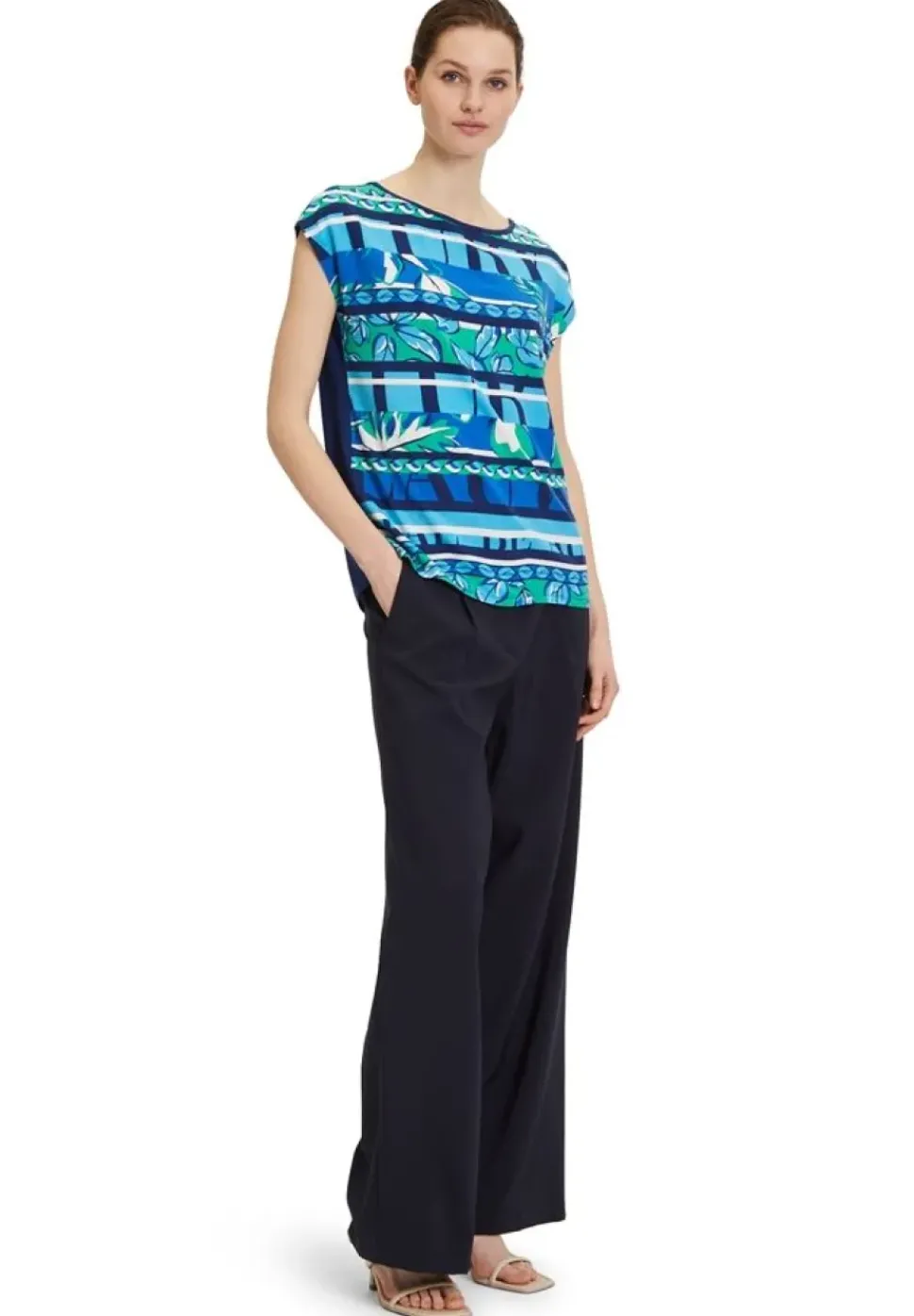Betty Barclay T - Shirt Rundhals gemustert blau S14 20812218