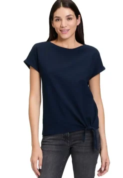 Betty Barclay T- Shirt Schleifenknoten U- Boot- Ausschnitt blau S14 21402781