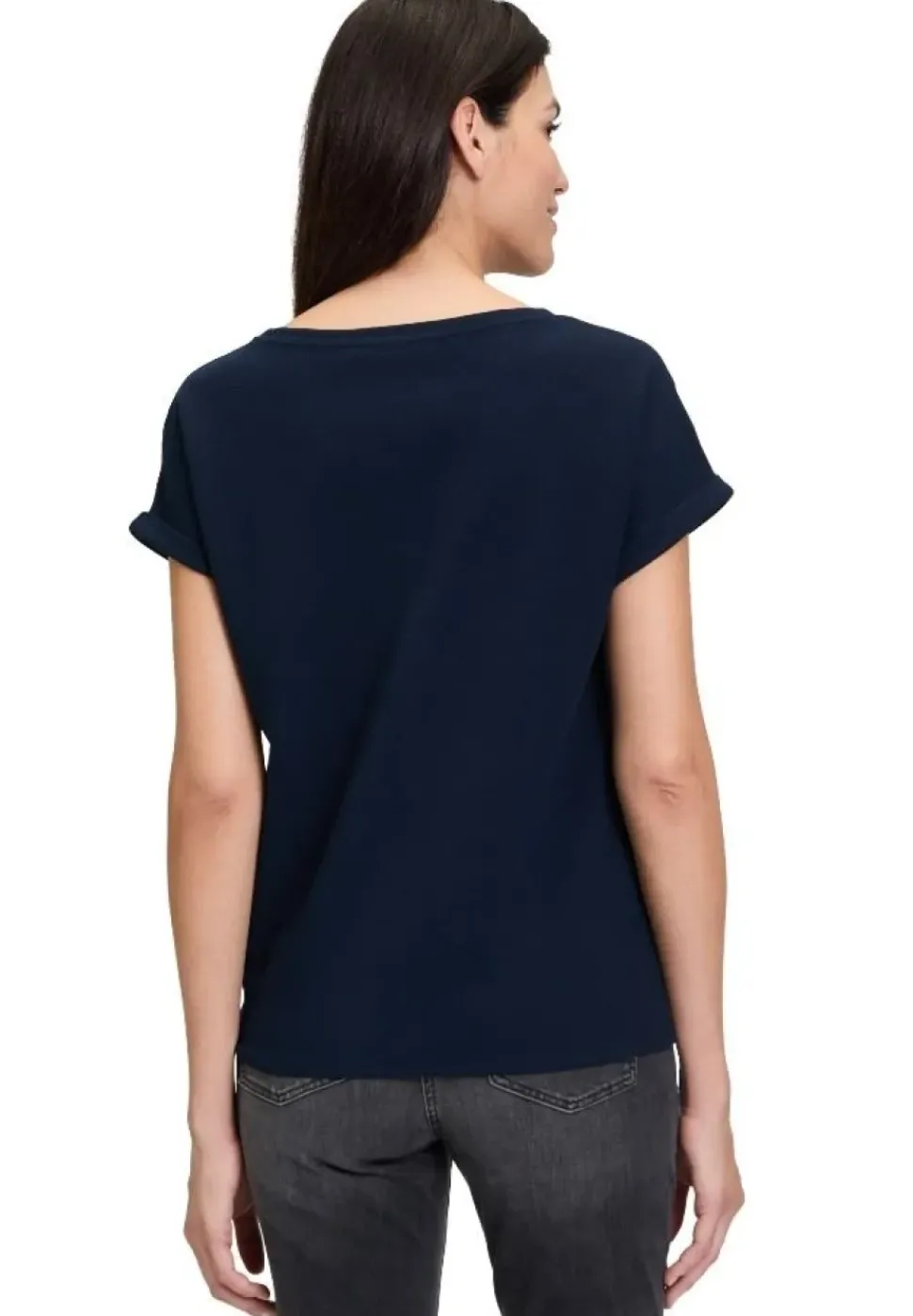 Betty Barclay T- Shirt Schleifenknoten U- Boot- Ausschnitt blau S14 21402781