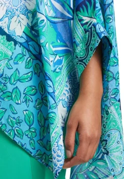 Betty Barclay Tunikabluse Fledermausärmel onesize blau - gruen S14 86902589