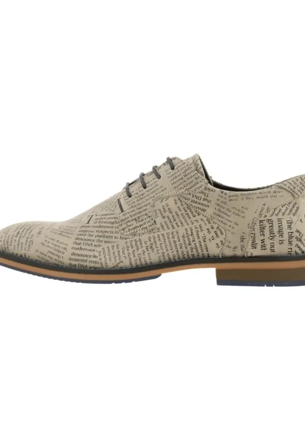 Bullboxer Herren Schnürer Zeitungsdruck elegant beige S13 663K21008A