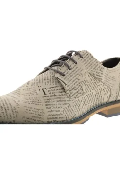 Bullboxer Herren Schnürer Zeitungsdruck elegant beige S13 663K21008A