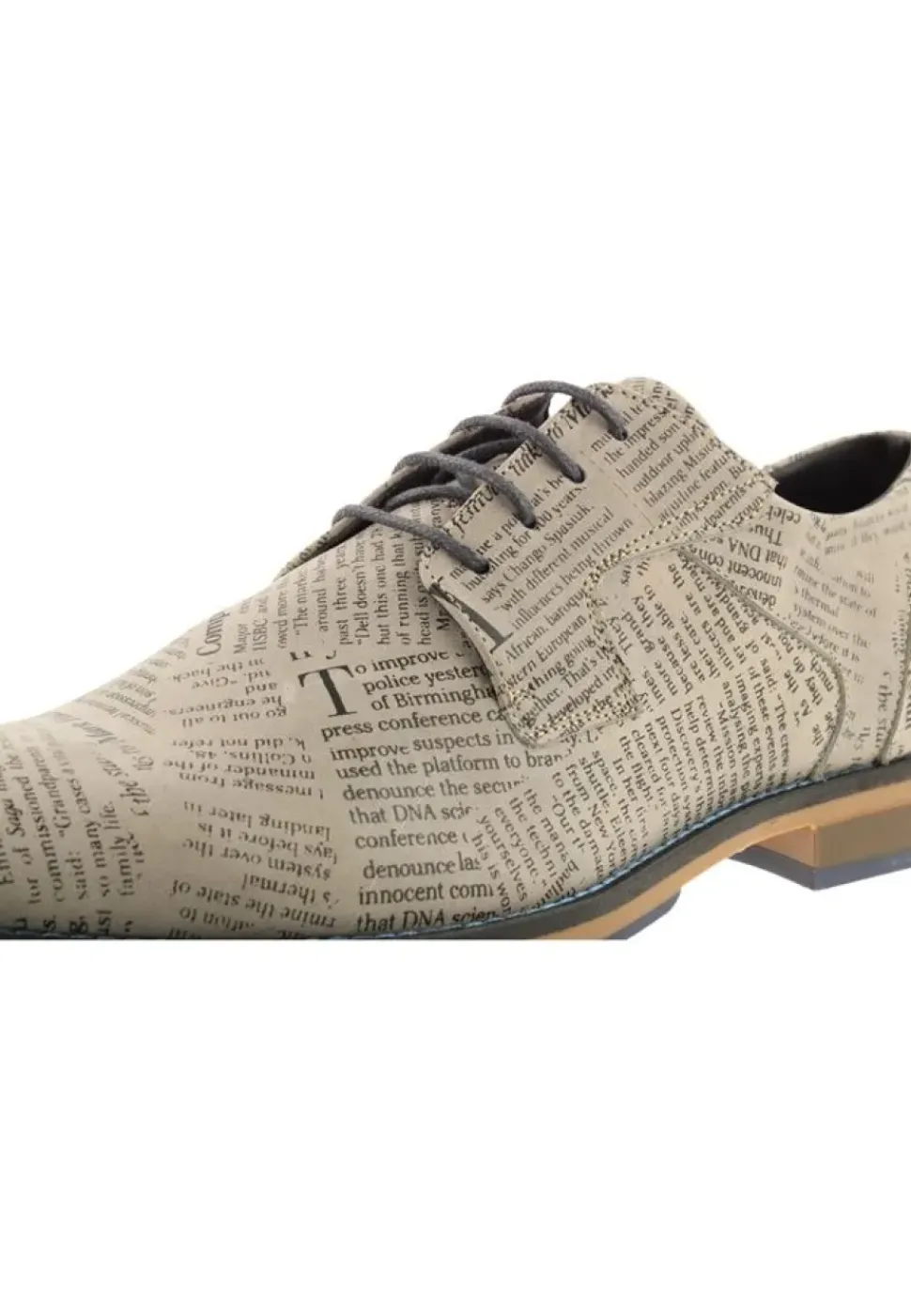 Bullboxer Herren Schnürer Zeitungsdruck elegant beige S13 663K21008A