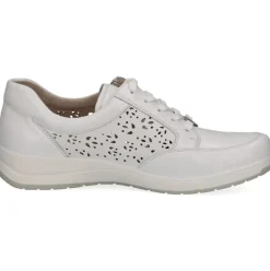 Caprice Damen Sneaker Leder Lochmuster H- Weite Wechselfußbett weiß S14 9-23553-42