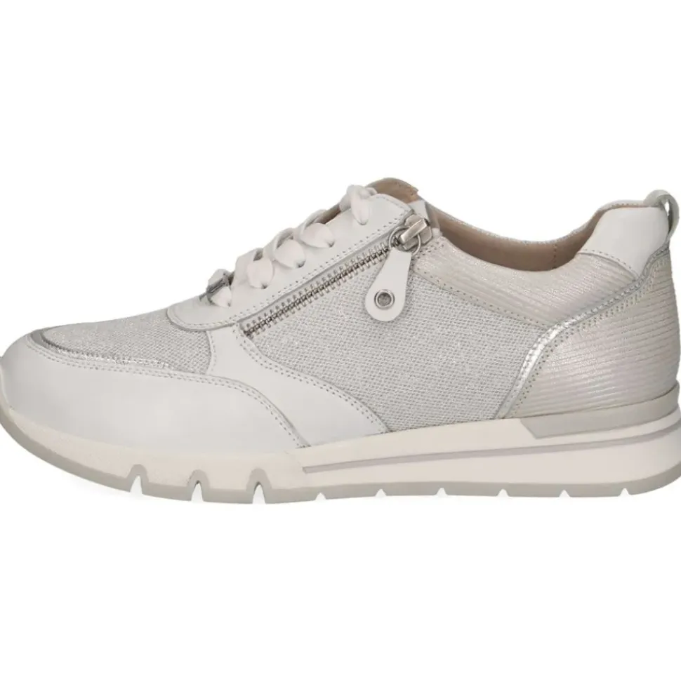 Caprice Damen Sneaker sportlich Materialmix H- Weite Wechselfußbett weiß S14 9-23754-42