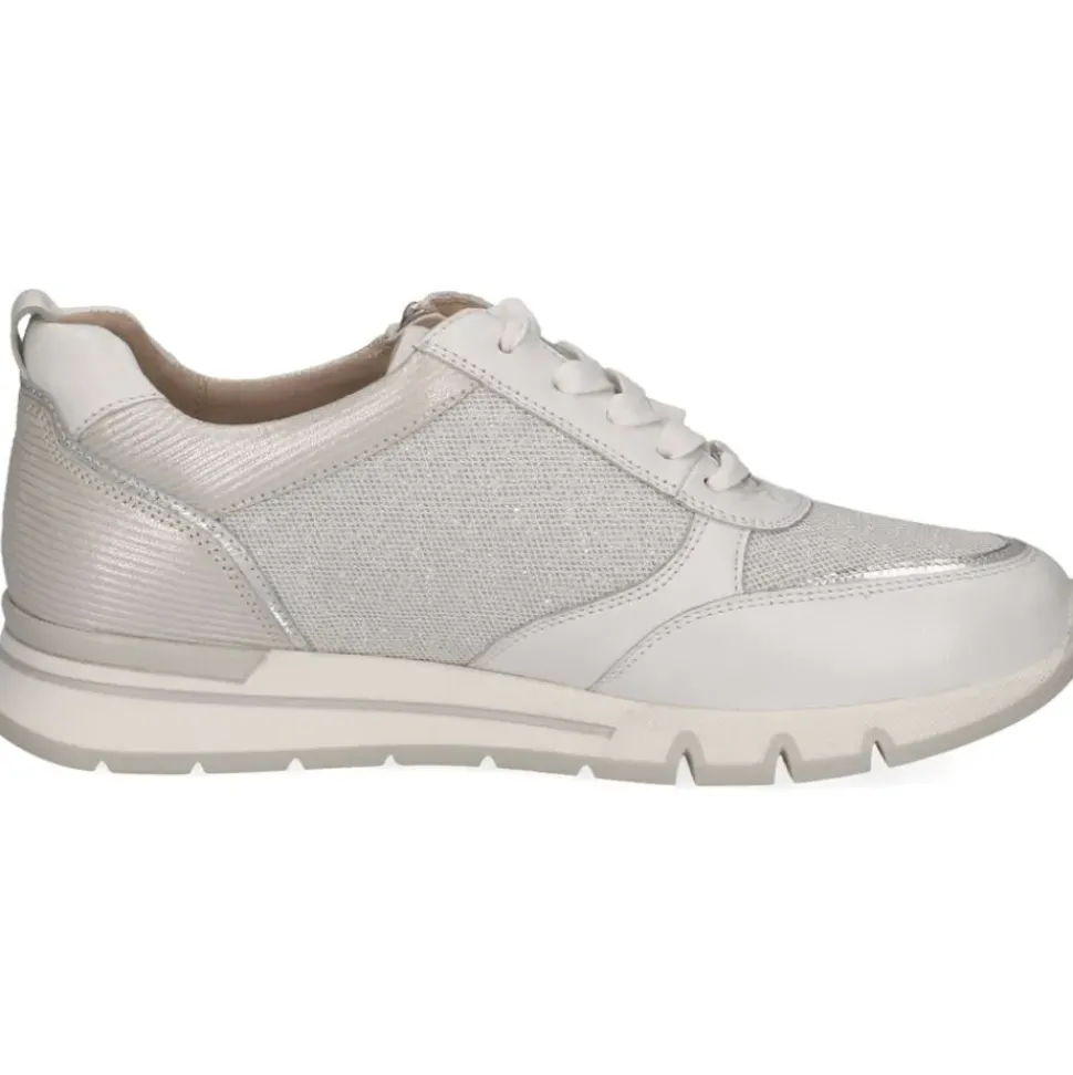 Caprice Damen Sneaker sportlich Materialmix H- Weite Wechselfußbett weiß S14 9-23754-42