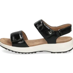 Caprice Sandale Leder Plateau Klettverschluss schwarz 9-9-28716-28