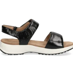 Caprice Sandale Leder Plateau Klettverschluss schwarz 9-9-28716-28