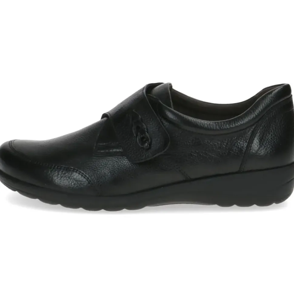Caprice Slipper Leder Mehrweite "H" Wechselfußbett schwarz S23 9-24706-41