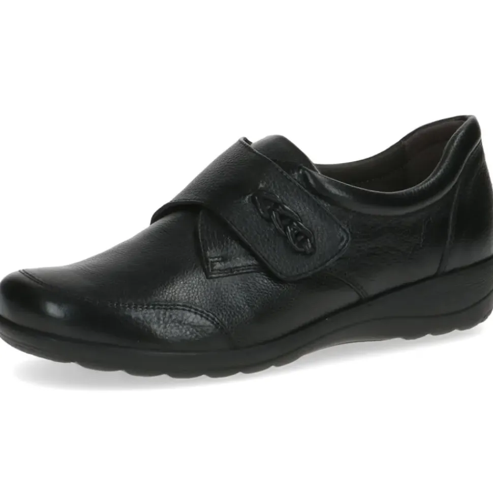 Caprice Slipper Leder Mehrweite "H" Wechselfußbett schwarz S23 9-24706-41