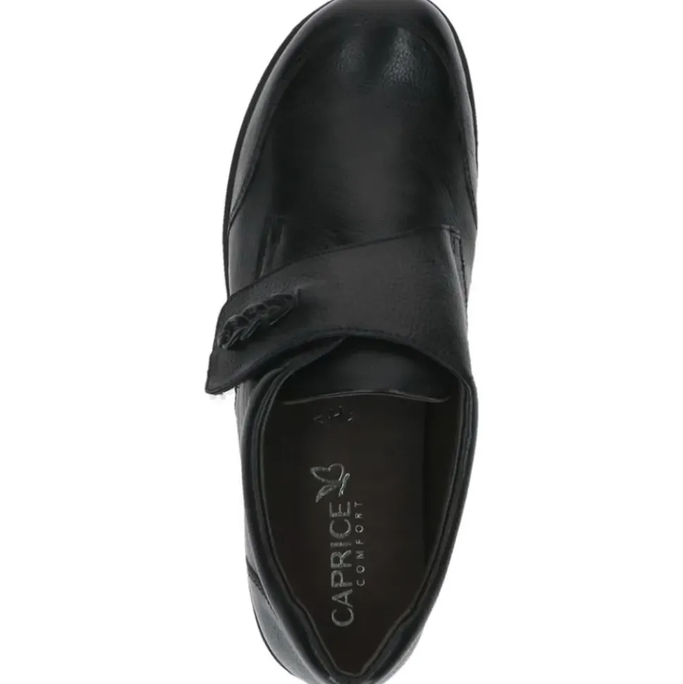 Caprice Slipper Leder Mehrweite "H" Wechselfußbett schwarz S23 9-24706-41