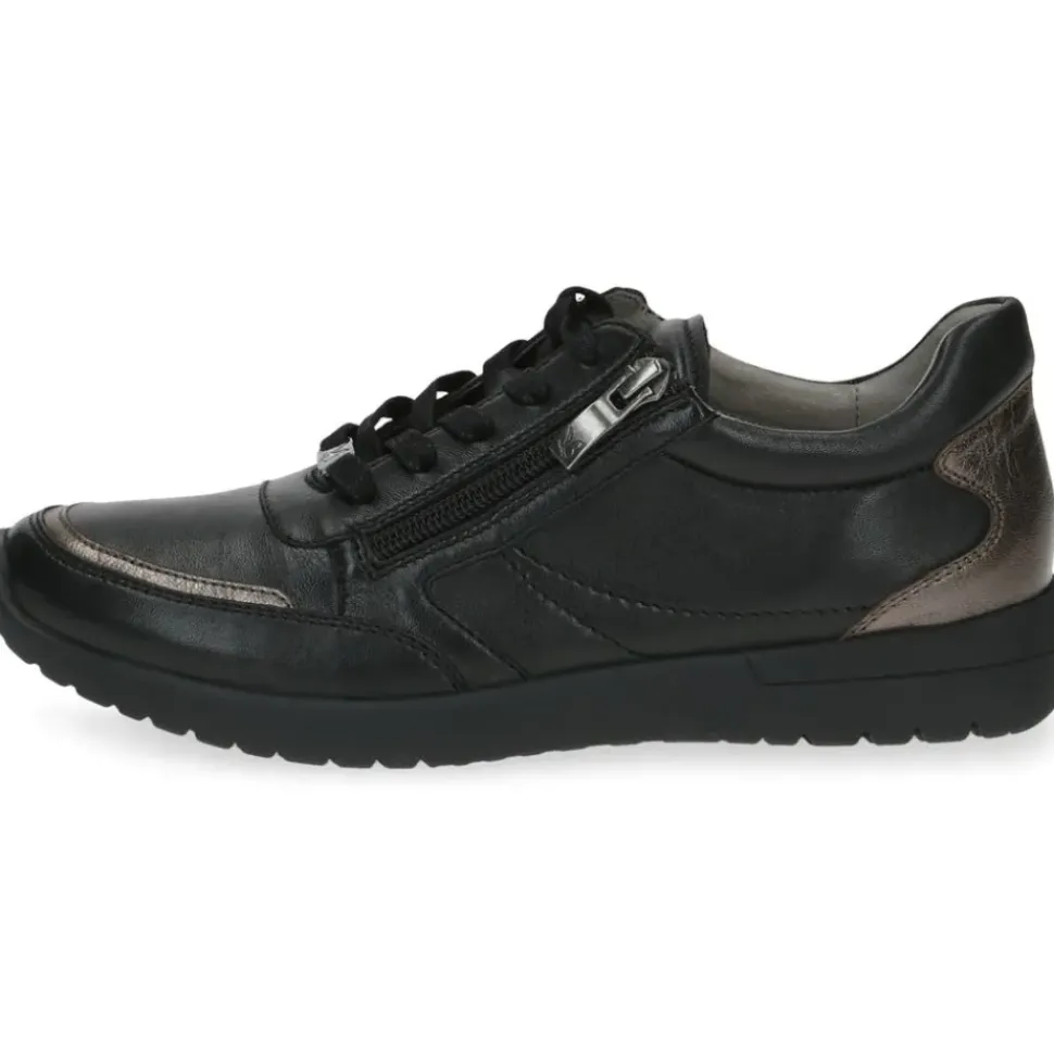 Caprice walking on Air Damen Sneaker Leder Wechselfußbett AIRMOTION schwarz S13 9-9-23765-20