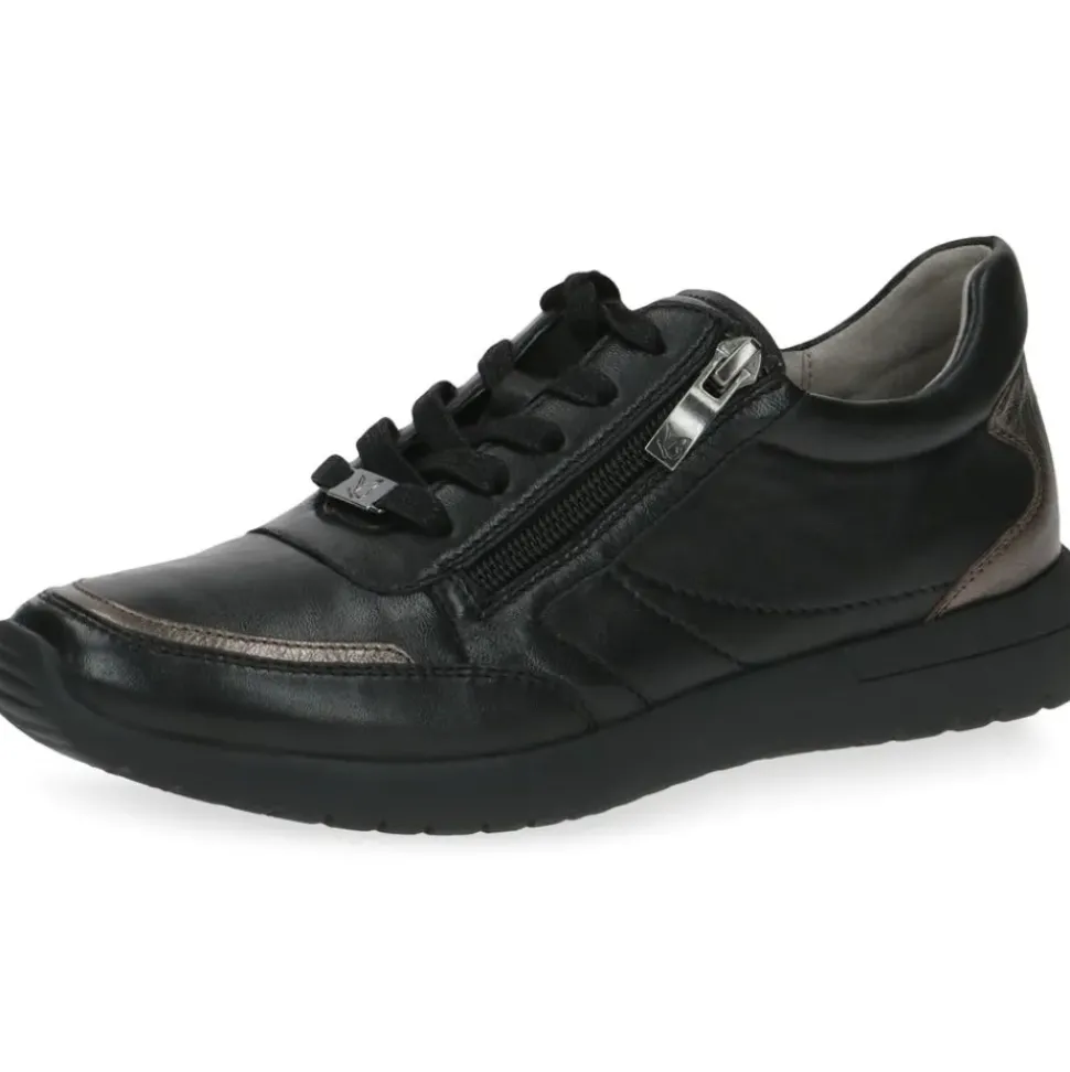 Caprice walking on Air Damen Sneaker Leder Wechselfußbett AIRMOTION schwarz S13 9-9-23765-20