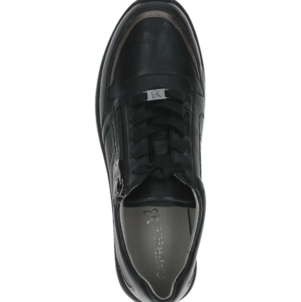 Caprice walking on Air Damen Sneaker Leder Wechselfußbett AIRMOTION schwarz S13 9-9-23765-20