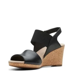 Clarks Sandale Keilabsatz Kork schwarz 26150032