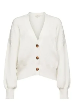 EDC Cardigan Strickjacke Biobaumwolle weiß S12 992CC1I302