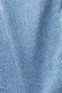 EDC Denim-Minirock mit gerippten Details blau S23 023CC1D301