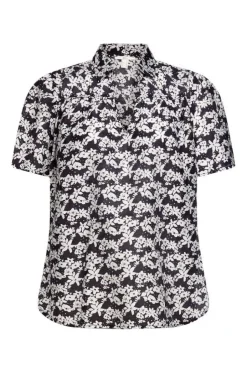 EDC geblümte Bluse mit Leinen 032CC1F302
