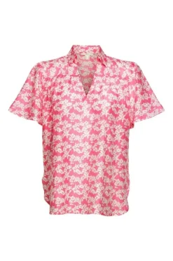EDC geblümte Bluse mit Leinen 032CC1F302