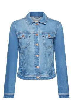 EDC Jeansjacke im Used-Look, Organic Cotton Denim NOS 991CC1G301