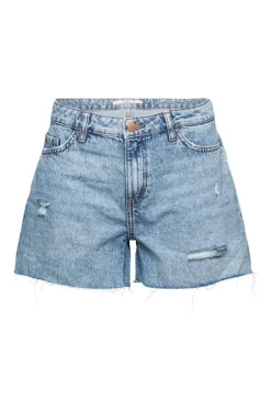 EDC Jeans Shorts kurze Hose Used-Look Baumwolle blau S12 062CC1C302