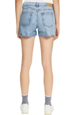 EDC Jeans Shorts kurze Hose Used-Look Baumwolle blau S12 062CC1C302