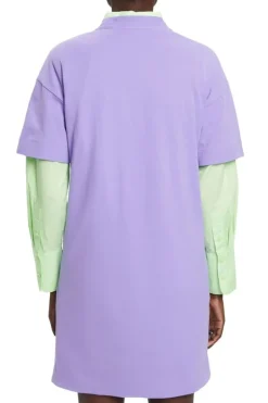 EDC Kleid aus Jersey lila, grün, schwarz S23 033CC1E301